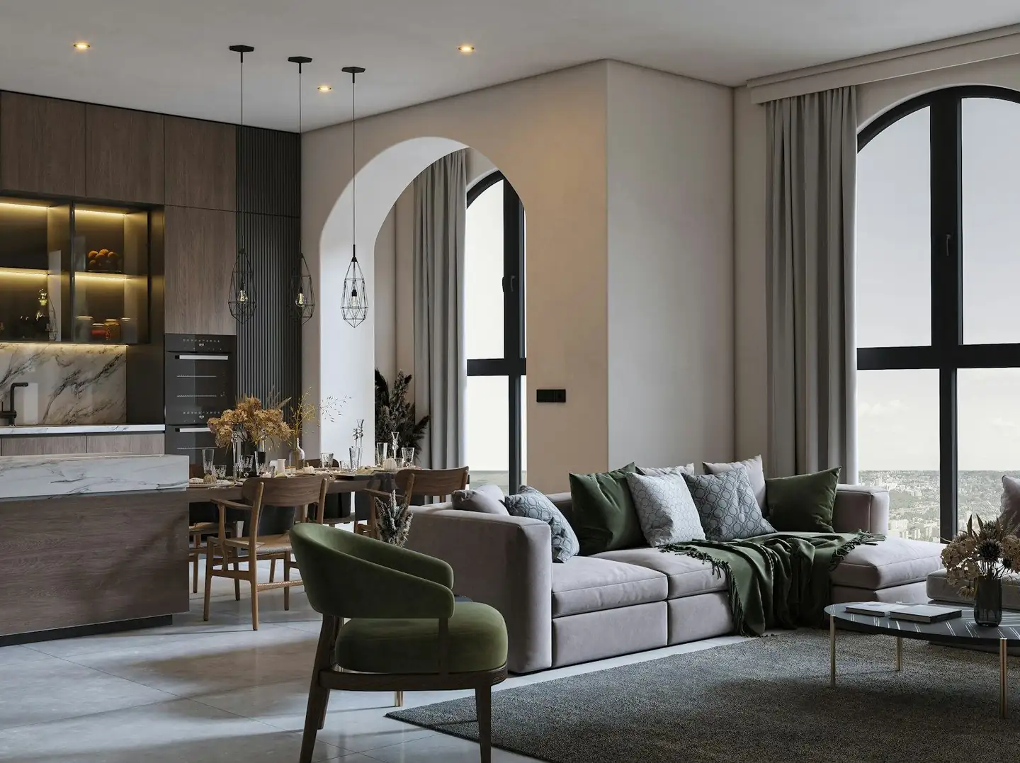 Bright, modern apartment living room