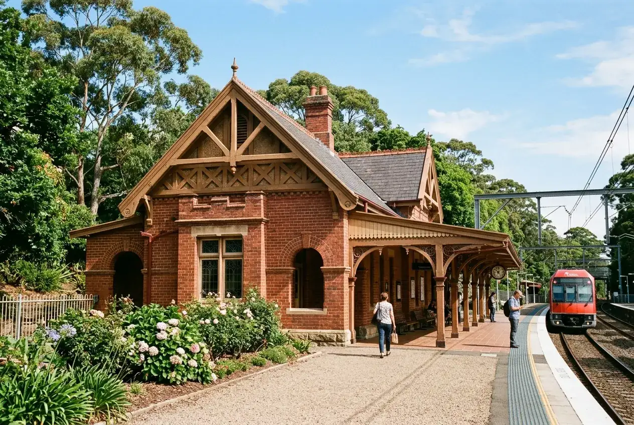 Heritage railway station building in Lindfield